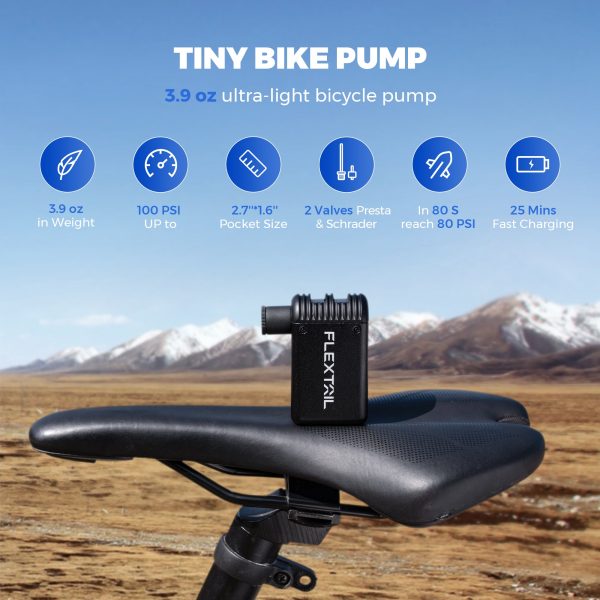 TINY BIKE PUMP - Ultra-Mini 100PSI Rechargeable Bicycle Pump - Image 3