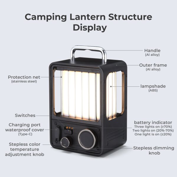 VILLA LANTERN - Vintage LED Rechargeable Camp Lantern - Image 7
