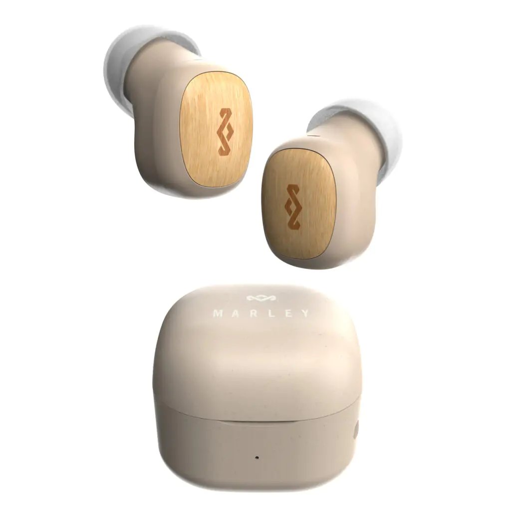 House of Marley Smile Jamaica True Wireless Earbuds, 14-Hour Playtime, Sustainable Bamboo & Recycled Plastics, Quick Charge, Compact Design