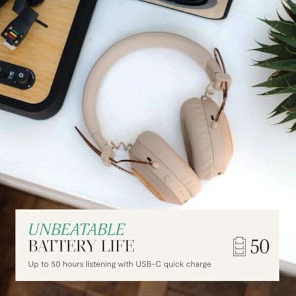 House of Marley Positive Vibration Riddim On-Ear Headphones, 50-Hour Playtime, Quick Charge, Crystal Clear Calls, Sustainable Bamboo - Image 3