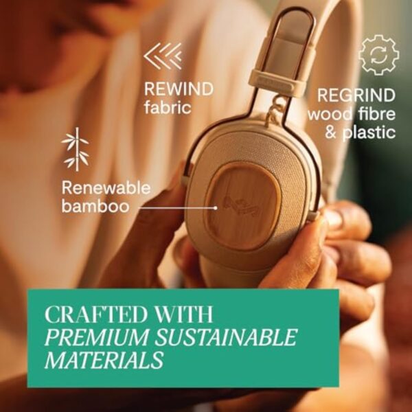House of Marley Positive Vibration Riddim On-Ear Headphones, 50-Hour Playtime, Quick Charge, Crystal Clear Calls, Sustainable Bamboo - Image 4