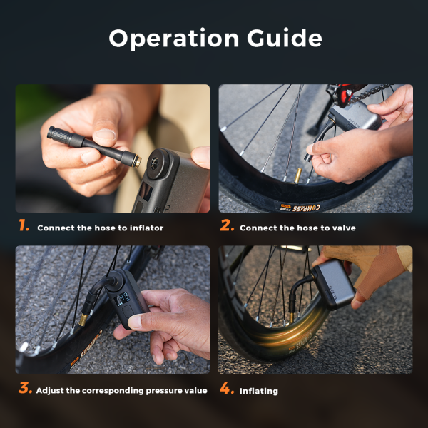 TINY BIKE PUMP PRO-120 PSI High Pressure and LED Display Electric Bike Pump - Image 10