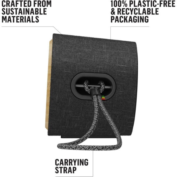 House of Marley Get Together 2 Mini: Portable Speaker with Wireless Bluetooth Connectivity, 15 Hours of Playtime and Sustainable Materials, Signature Black - Image 4